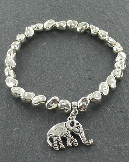 Elephant Charm Nugget Bracelet